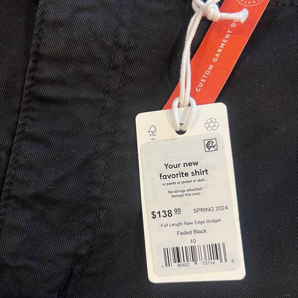 NWT Marine Layer Women’s Raw Edge Bridget Back Pocket Pants Faded Black Size 10 - Picture 5 of 10